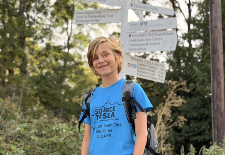 Ellis and his dad will walk the 185 miles of the Thames for Cancer UK. Picture: Matt Kent