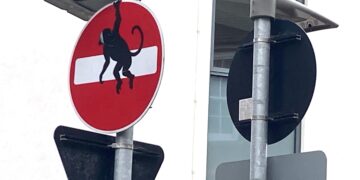 Could Banksy be in town? Painted animals appear on Wokingham roadsigns. Picture: Emma Merchant