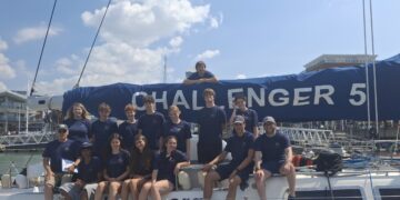 Pupils from The Piggott School took to the waves for a double yacht adventure. Picture: Piggott School