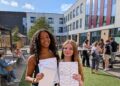 Brakenhale students celebrate the school's highest academic performance yet, as they receive their GCSE results. Picture: Brakenhale School