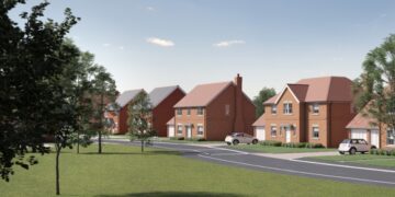 A CGI for the approved outline plan for up to 75 homes on land to the west of Park Lane, Charvil. Credit: Hicks Developments / Red Kite Consultancy