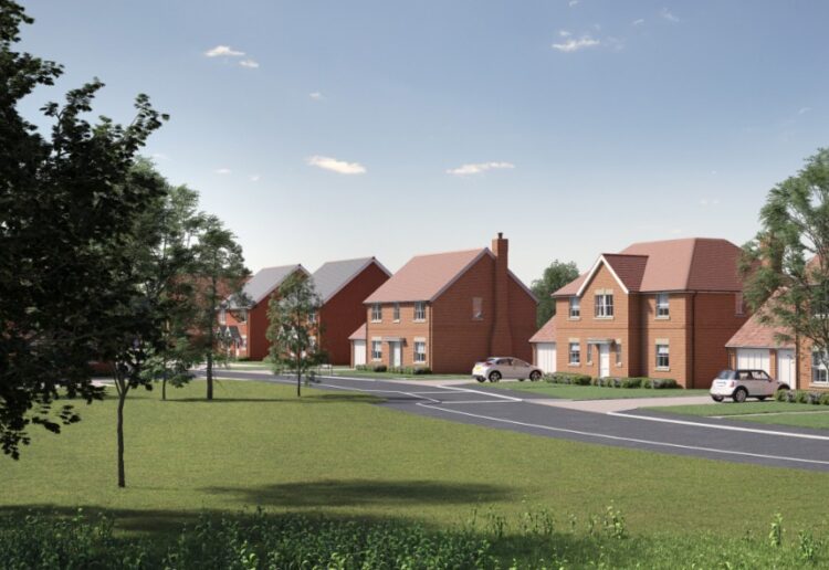 A CGI for the approved outline plan for up to 75 homes on land to the west of Park Lane, Charvil. Credit: Hicks Developments / Red Kite Consultancy