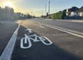 The new cycle route in Woodlands Avenue, Woodley. Credit: Wokingham Borough Council