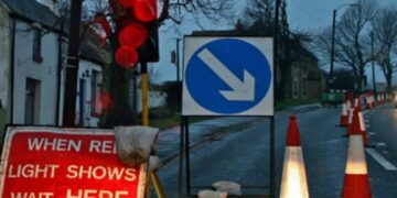 Temporary traffic lights