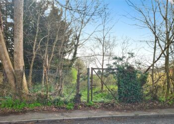 The L shaped piece of land with access from Reading Road in Woodley which has been put up for sale by Reading Borough Council. Credit: AH Lansley
