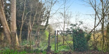 The L shaped piece of land with access from Reading Road in Woodley which has been put up for sale by Reading Borough Council. Credit: AH Lansley