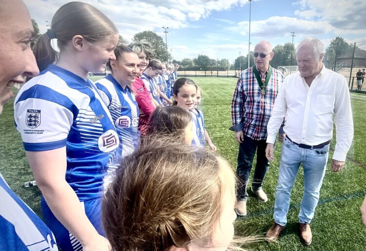 MP Clive Jones and town mayor Alwyn Jones were at Cantley to watch Ashridge Park v Slough Town.