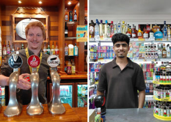 Dan Haustrup, the manager of Toby Carvery Caversham Bridge and Shiraz Ali from the Premier Store in Caversham Road, businesses near the Reading Festival site. Credit: James Aldridge, Local Democracy Reporting Service