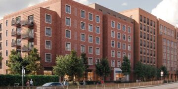 A CGI of the project for 170 apartments along Mill Lane, opposite The Oracle in Reading town centre. Credit: John Lewis Partnership