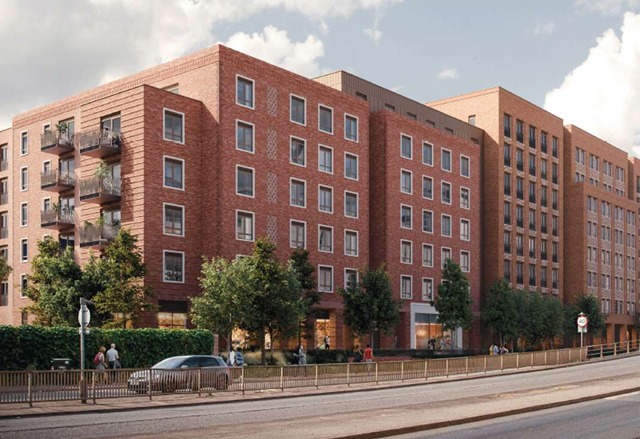 A CGI of the project for 170 apartments along Mill Lane, opposite The Oracle in Reading town centre. Credit: John Lewis Partnership